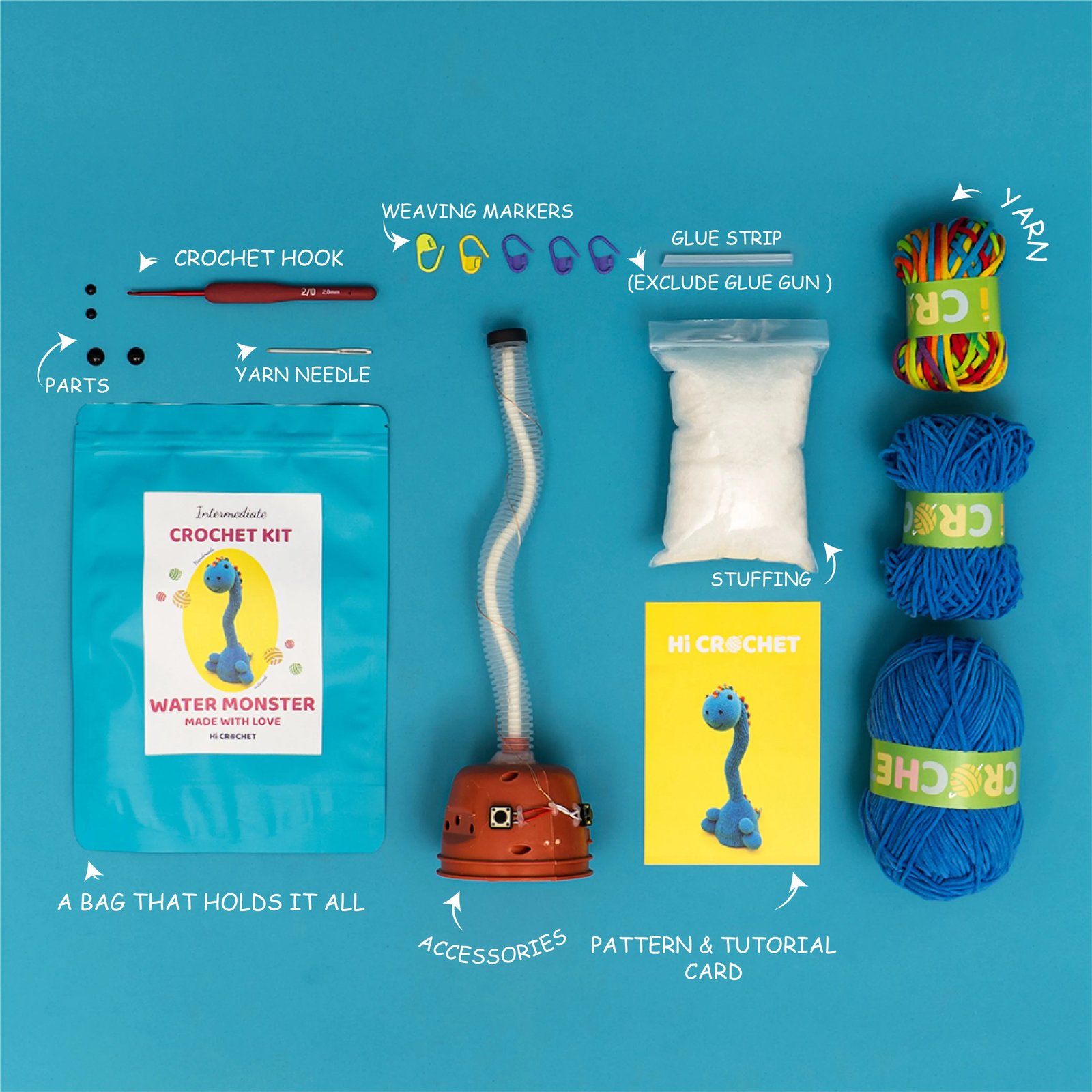 Smart Water Monster Animal Can Sing and Dance Cute Crochet Kit - Image 6