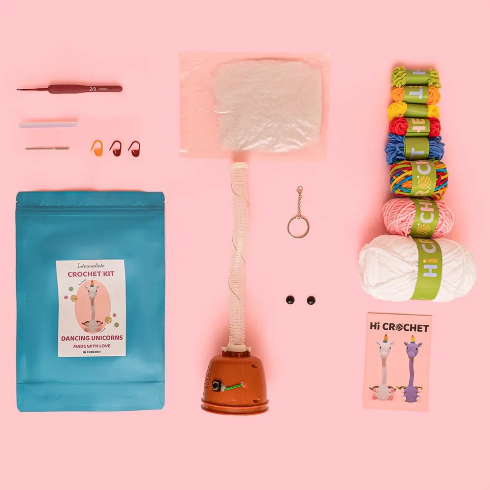 Dancing Unicorn Animal Can Sing and Dance Cute Crochet Kit-White - Image 4