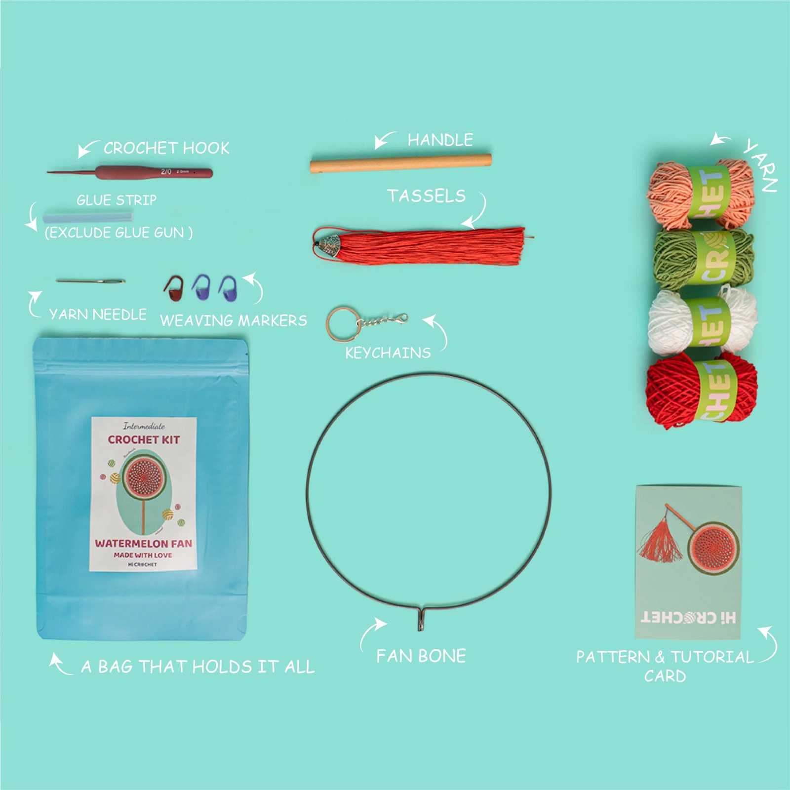 Watermelon Fan Crochet Kit - Image 8