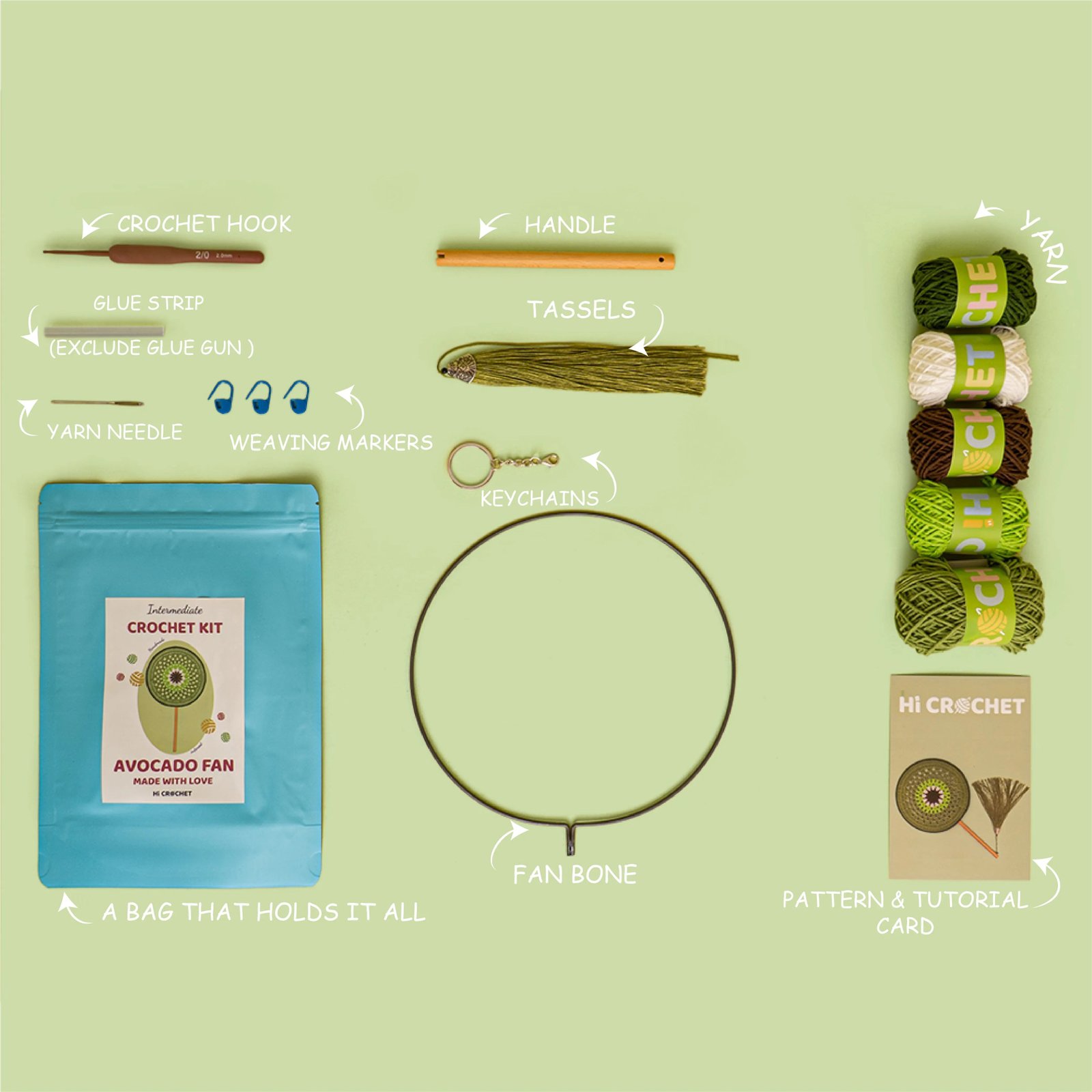 Avocado Fan Crochet Kit - Image 8