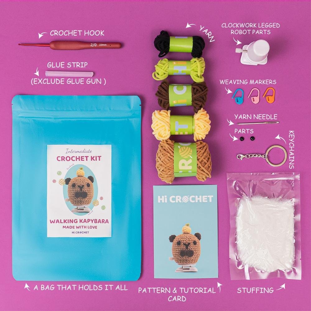 Cute Walking Capybara Crochet Kit - Image 6
