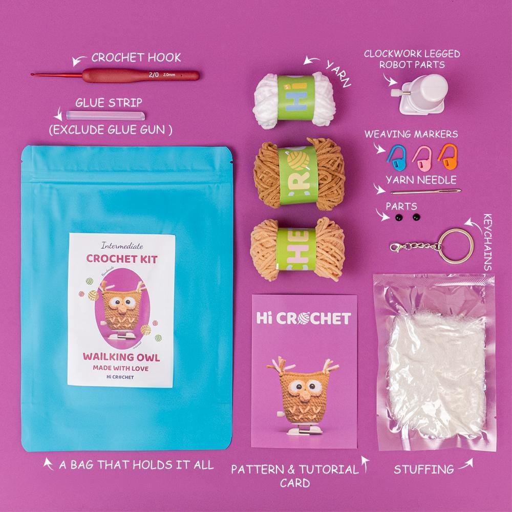 Cute Animal Walking Owl Crochet Kit - Image 6
