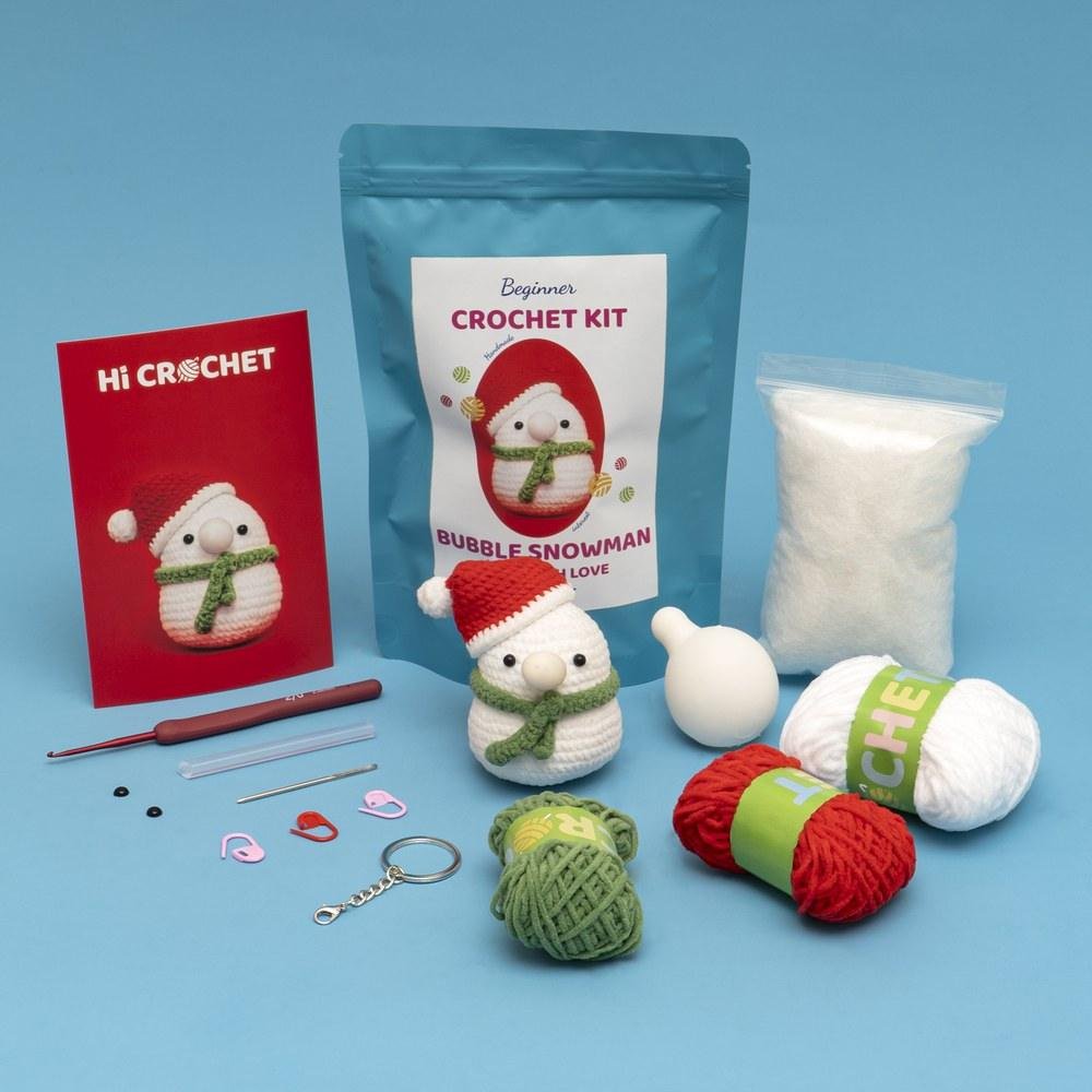Press Bubble Animals Bubble Snowman Crochet Kit - Image 2