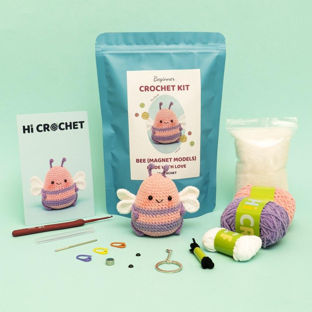 Cute Magnetic Animals Capybara Bee Little Fish Love Bear Crochet Kit - Image 20