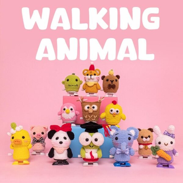 Crochet Kit Animals Lovers Handmade Knitted Crochet Can Walking Animals