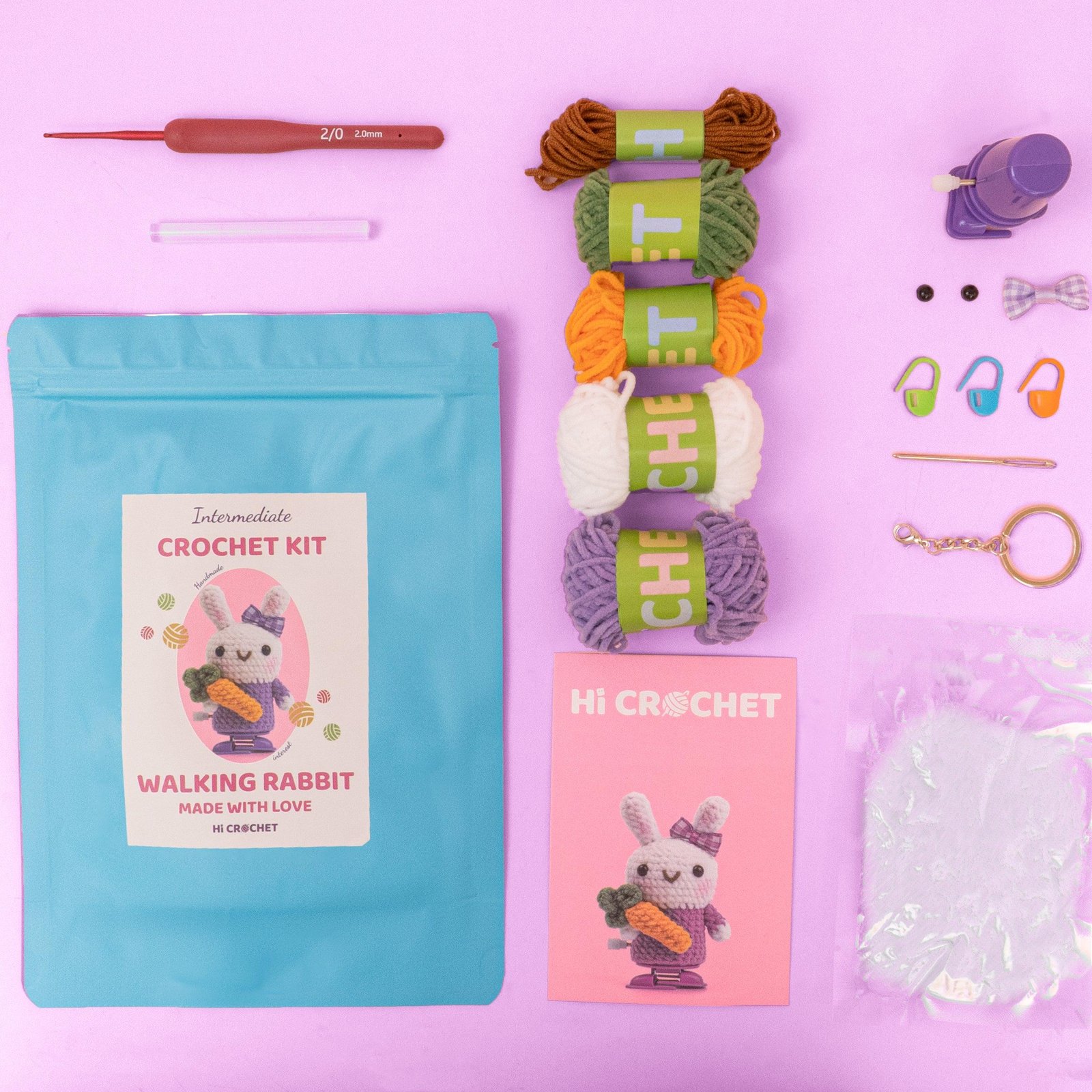 Soft Cute Walking Rabbit Crochet Kit - Image 5